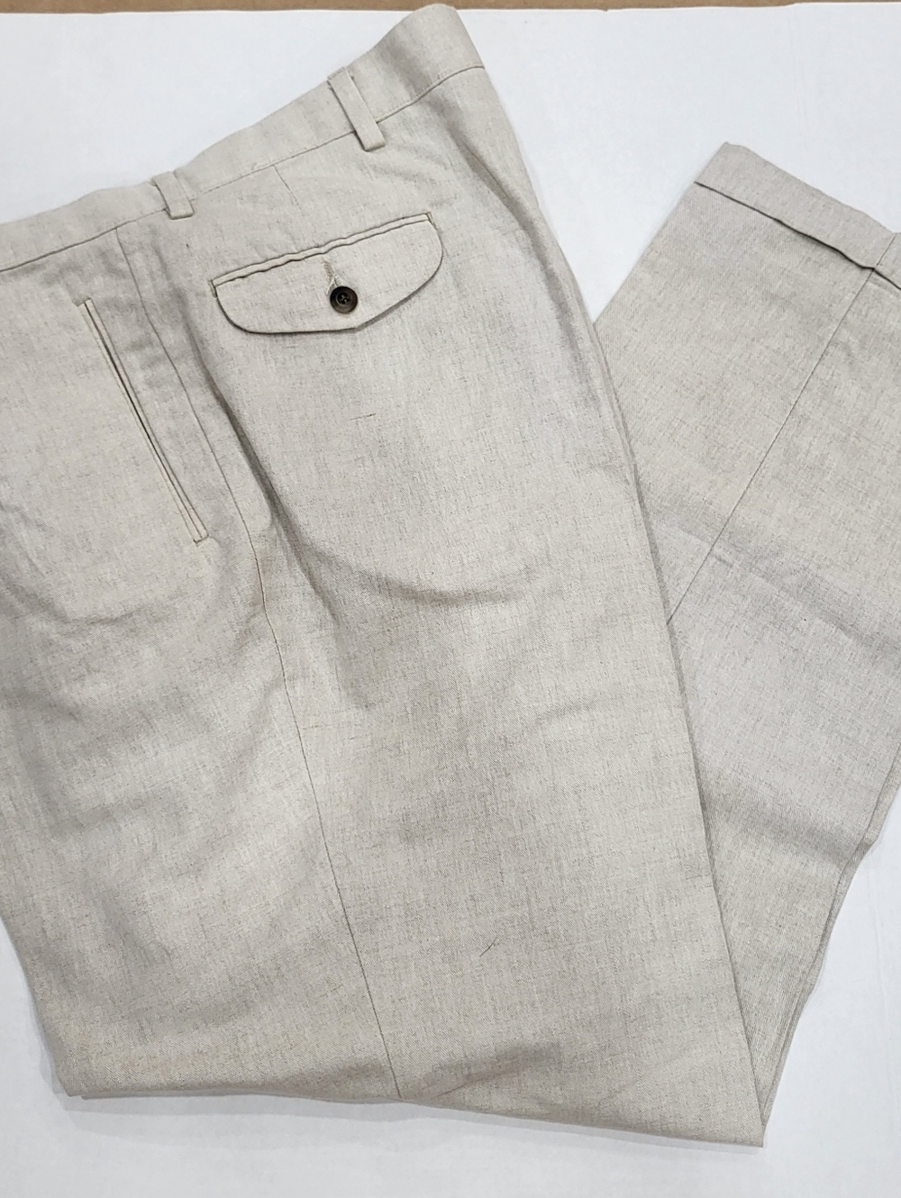 NWT Dockers Men's 42 Classic Linen Cotton Pants Trousers Khakis Beige Casual - Picture 3 of 7